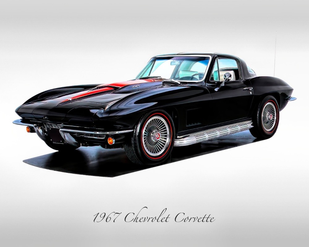 Classic Cars – 1967 Chevrolet Corvette Tuxedo Black – Print