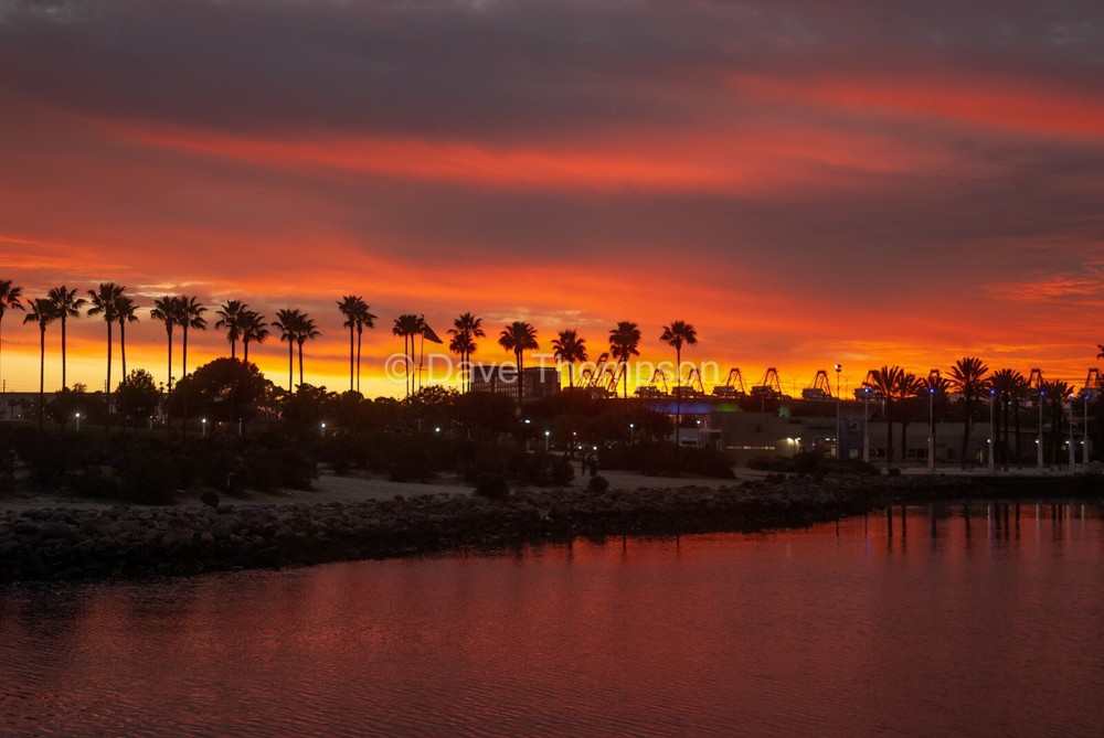 Long beach Harbor at Sunset (I) Fine Art Print – unframed