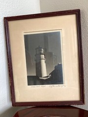 John W. Gregory Art SIGNED Black White Photograph Framed HIGHLAND LIGHT Cape Cod