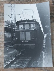 Large B/W Photo Electric Locomotive 145 162 -4 in Station????????