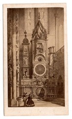CDV Photo Astronomical Clock Münster Cathedral Strasbourg around 1870 Album Print (C2 038)