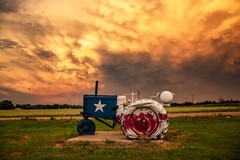 Farm Photography Print – Picture of Tractor Painted as Texas State Flag