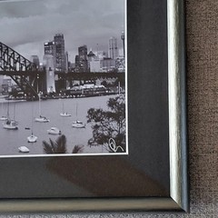 Framed Art Panoramic Photography Sydney Harbour Opera House Bridge VINTAGE 90s