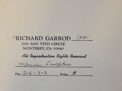 Richard Garrod, silver gelatin, black and white photograph, Mexican Sculpture