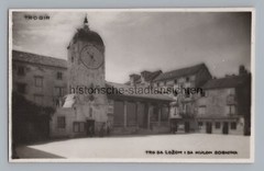 Trogir Croatia – Bell Tower Church Sv. Sebastijana – old photo/postcard 1930s