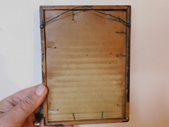 Wallace Nutting Cottage & Garden 3.5″ x 3″ in a Simple 7.5 » x 5.5″ glass frame