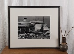 Odesa Seaport Photo, Black and White Vintage Photo, Ukrainian Artist Zyubritsky