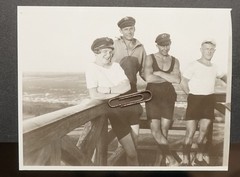 Photo portrait young people Zwiebusch Berlin tower swimwear hat Navy youth