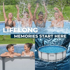 Bestway Steel Pro MAX 14’x48″ Round Above Ground Swimming Pool with Pump & Cover