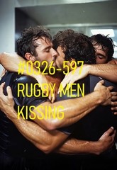 MALE PORTRAIT #0326-597 -athletes -rugby men kissing series -free shipping usa