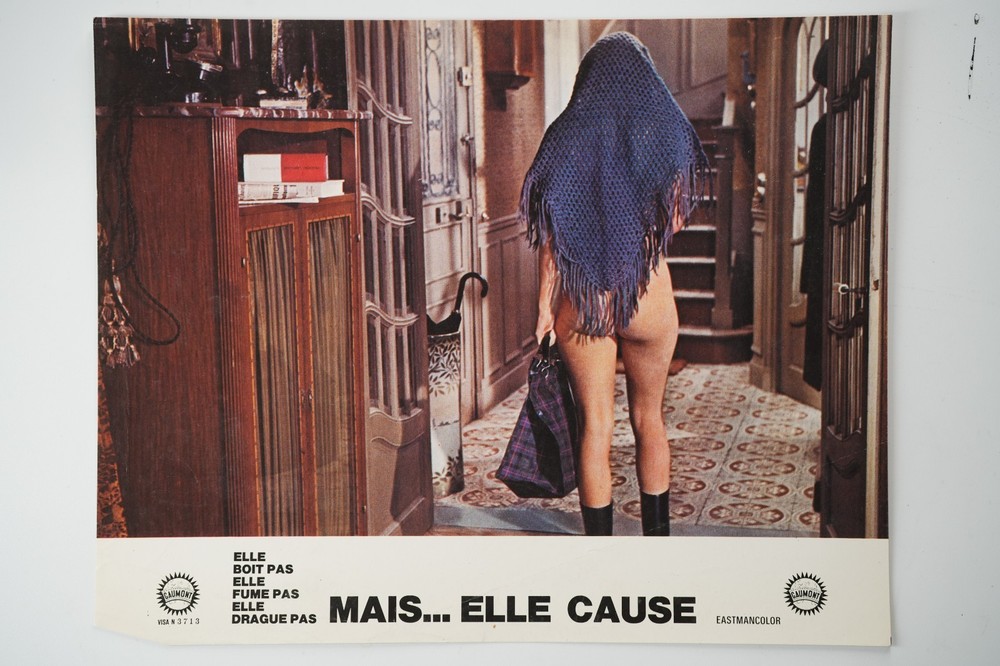 Photo Cinema Lobby Cards Mais Elle Cause 22X28Cm 1970