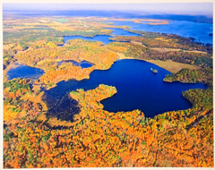Osprey Lake, Hayward, Sawyer County Wisconsin Overhead Photo. Frame Optional.