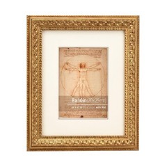 8×10 in Distressed Gold Ornate Classic Picture Frame, Matted for 5×7 Photos, …