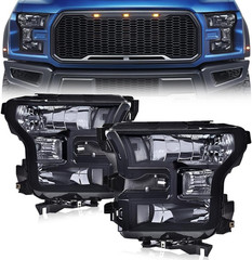 Headlights Assembly Compatible with 2015 2016 2017 Ford F150 | LH & RH Front Hea