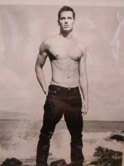 Vintage Gay Interest Real Photo- Framed Nude-Beefcake- Shirtless Man at Beach