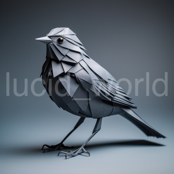 Minimalist 2 Pack Bird Origami Digital Art Modern Songbird Paper Poster Download