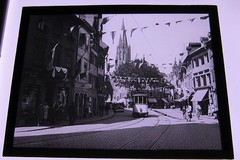 Freiburg Oberlinden Tram around 1900 Large Hist. Glass Picture No 2