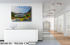 Reflections of Connection: Roosevelt Lake Bridge Arizona Wall Art Canvas Print