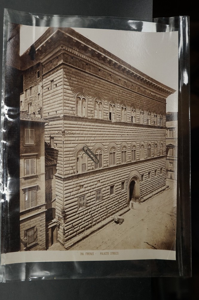 Photo Albumin Italy Florence Palace Strozzi Art Museum Building Architecture Picture