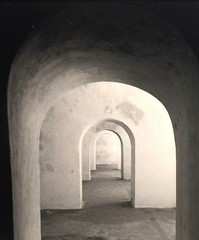 VINTAGE BLACK AND WHITE ARCHED DOORWAY INTERIOR STUDY PHOTOGRAPH