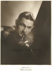 Musician smoking pipe antique art photo by Ted Allan