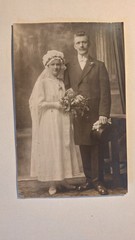 Photo postcard woman man wedding 1921 Coburg Lauckner/Sauerbrey