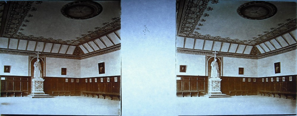 Stereoscopic Photo Plate Photography Interior of Church in Italy circa 1930