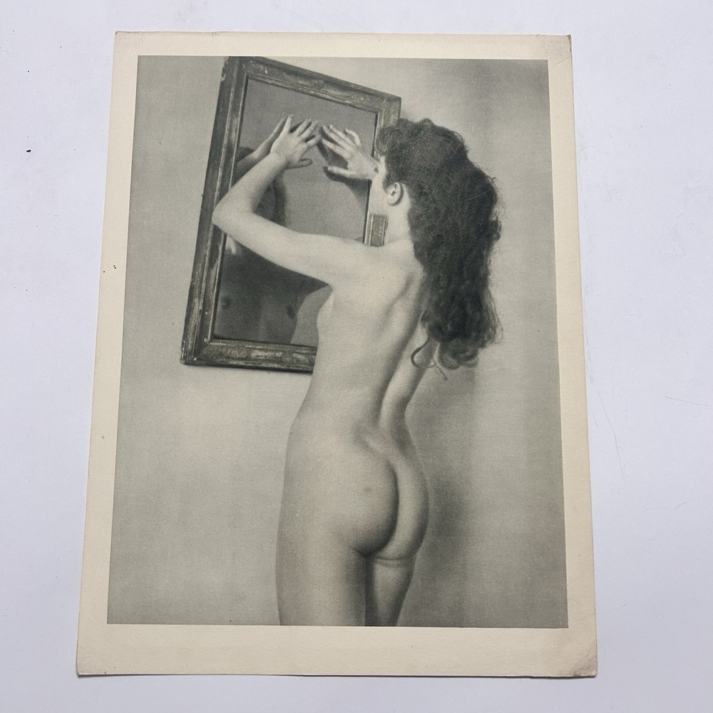 Vintage 20th Century Mirror Female Art Nude Photography Print BN