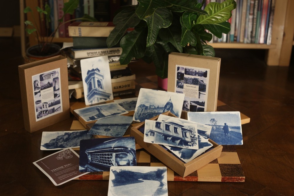 🎁 Set 13: All Handmade Photographic Cyanotype Greeting Cards Set of 12pcs 🎁