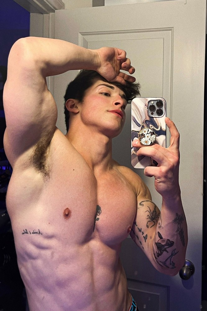 [X116] Handsome Man Cute Male Model Showing Off Body Physique Art Photography