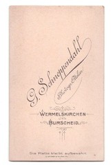 CDV photo around 1900, baby, Wermelskirchen