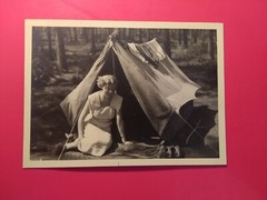 Old photo antique beautiful woman woman camping nature old photo nice dress
