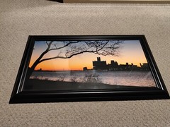 Framed Photograph Detroit Skyline – «Evening» 24in X 12in – One Of A Kind -Local