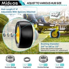11×6.00-5 Flat Free Tire, 2 Pcs 11×6.00-5 Tires for Zero Turn Mower, 11×6-5 L…