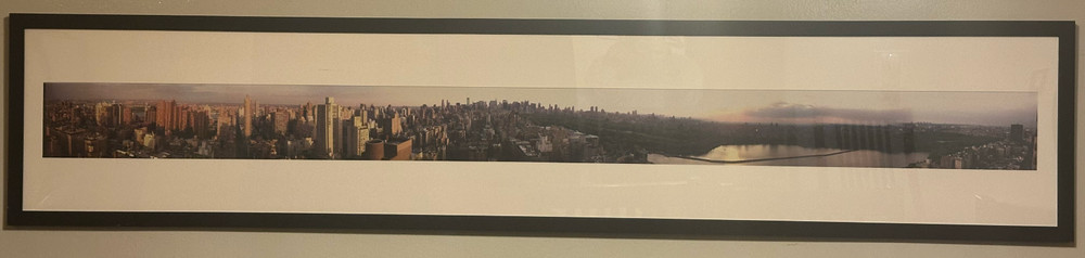 Framed, Seven-foot panorama of Manhattan NYC — Midtown to Central Park to Harlem