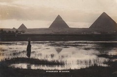 1914 Desert Cairo Egypt Great Pyramids of Giza RPPC Real Photo