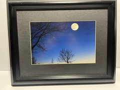 Framed Twilight Moon Landscape Photo Print 19×15″ Black Wood Frame Under Glass