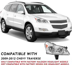 Fits for 2009 2010 2011 2012 Chevy Traverse Headlight Replacement | LS/LT Haloge