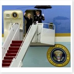 Ronald Reagan Funeral Nancy Waving From Air Force One Silver Halide Photo