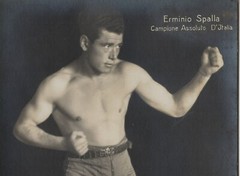 13.5×8.5cm Barite Photo Boxer Erminio Spalla Heavyweight Italy Signed
