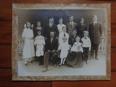 Vtg c.1910s Photograph Country Family Generations Sepia B&W