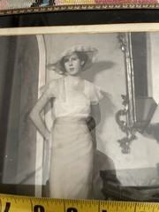 Vtg 1930s Glamour Woman Portrait 8×10 B&W Photo in Ornate Gold Deco Frame