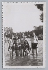 Women & Men in Outdoor Pool – Swimming Bathing Leisure – Old Photo