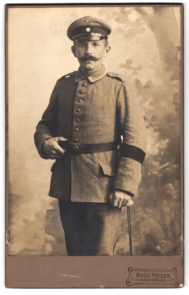 Photograph Hugo Heider, Marktredwitz, portrait UFZ. field grey uniform rgt. 7
