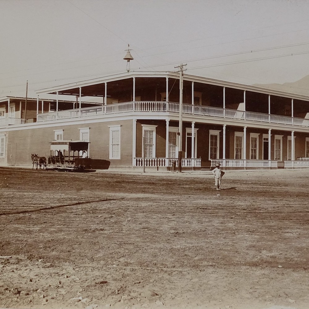 Unknown Photograph Corner House in Iquique Chile Historic Circa 1885