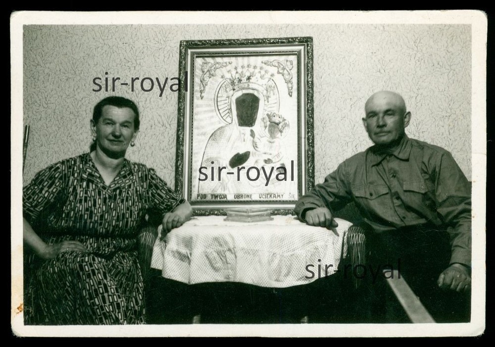 Pair Next to Icon Painting Painting – Pod Twoja Obrone – 1930s Poland – Photo 9x6cm