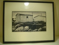 ART PHOTOGRAPHY «Freedom» boat art black & white by Dom Martino Frame 16x20in