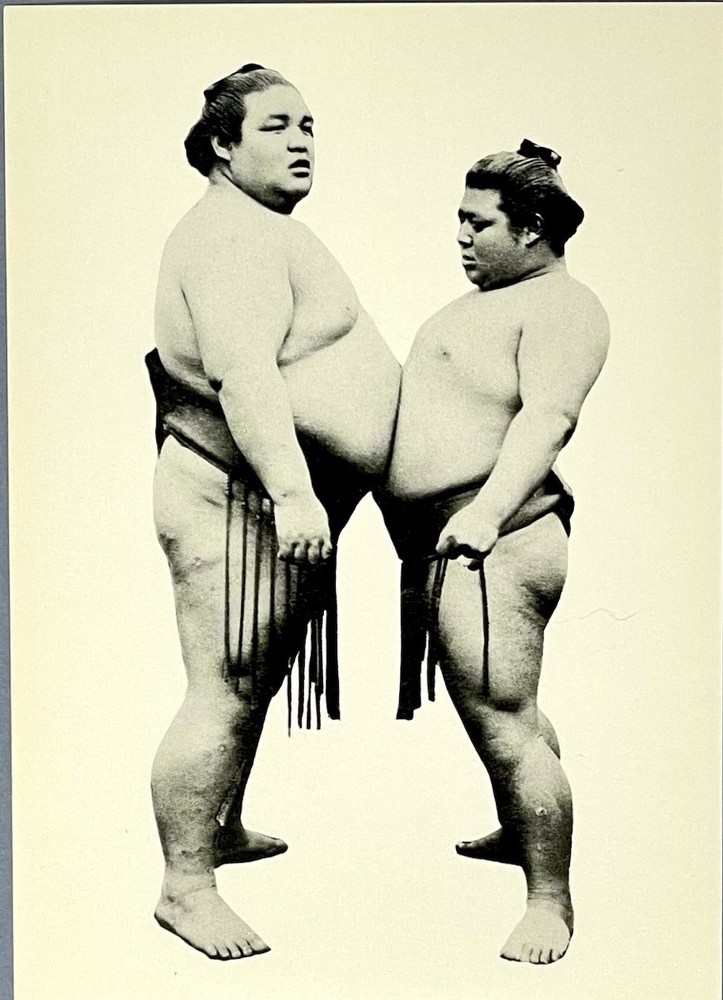 Sumo Wrestlers Art Photo Print Card Fotofolio 4.25”x6” Japan c. 1905
