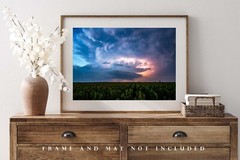 Storm Photography Print: Nebraska Supercell Thunderstorm Lightning Sky Picture