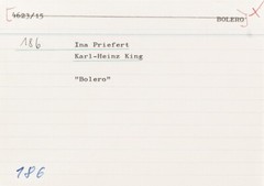Siegfried Enkelmann vintage print, Ina Priefert, Karl-Heinz King, „Bolero“, 1961